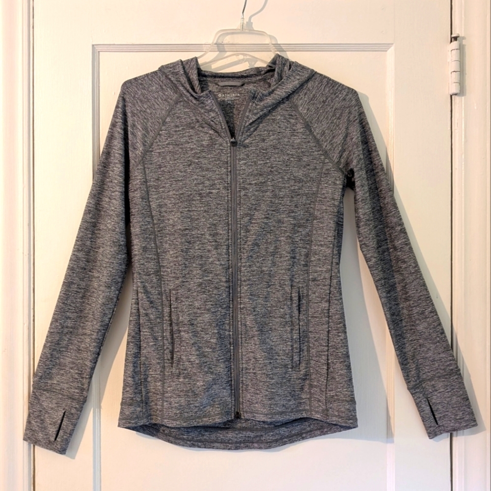 Athleta Pacifica Illume UPF Sz XS Hooded Full Zip Thumb Holes